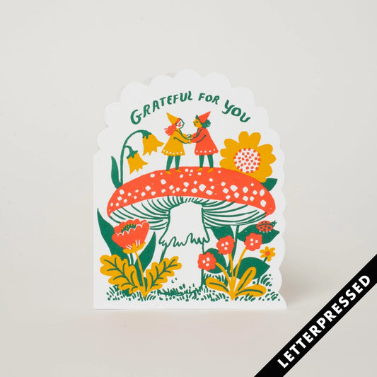 Grateful Gnomes Card - Tea Time