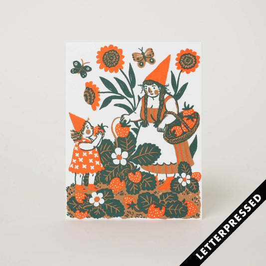 Strawberry Picking Card - Tea Time
